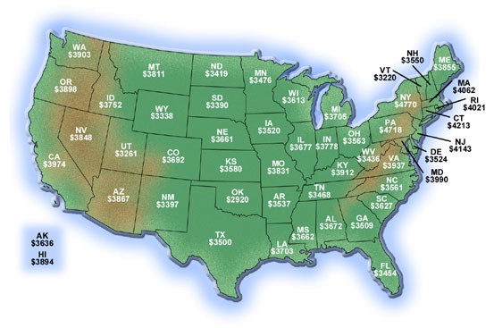 United States Map - Cost of Care