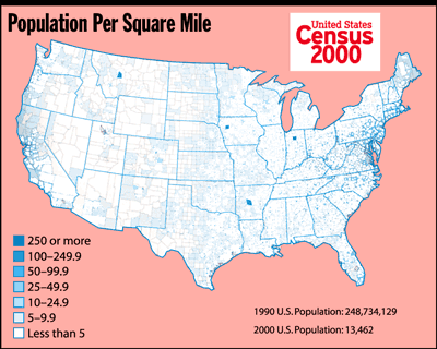  Census 2000 Population Map 
