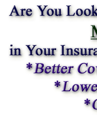 Are You Looking for More Value in Your Insurance?        Better Coverage,  Lower Premiums,  Or Both ?              Try Our Group For True Real Value !!!